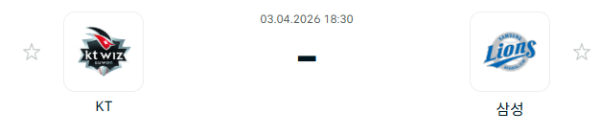 [대한민국 KBO] 2026년04월03일 kt wiz vs 삼성 라이온즈 | 스포츠 분석 무료 중계 토친놈
