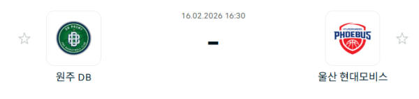 [대한민국 KBL] 2월16일 원주 DB 프로미 vs 울산 현대모비스 피버스 | 스포츠 분석 무료 중계 토친놈