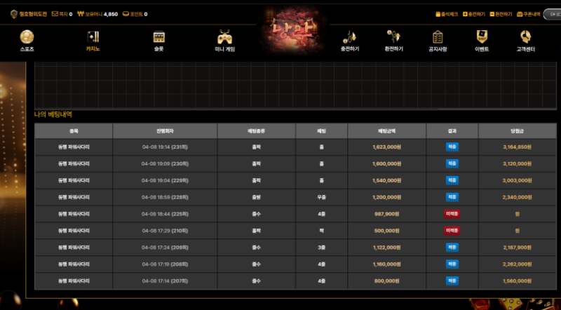 낭만 동행 먹튀 686만원 개악질