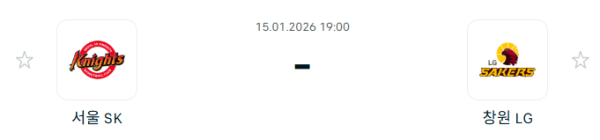 [대한민국 KBL] 1월15일 서울 SK 나이츠 vs 창원 LG 세이커스 | 스포츠 분석 무료 중계 토친놈