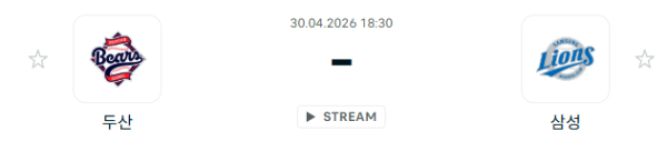 [대한민국 KBO] 2026년04월30일 두산 베어스 vs 삼성 라이온즈 | 스포츠 분석 무료 중계 토친놈
