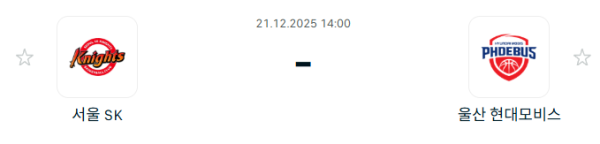 서울 SK 나이츠 – 울산 현대모비스 피버스 분석 | 대한민국·KBL 12월21일 승부예측·중계