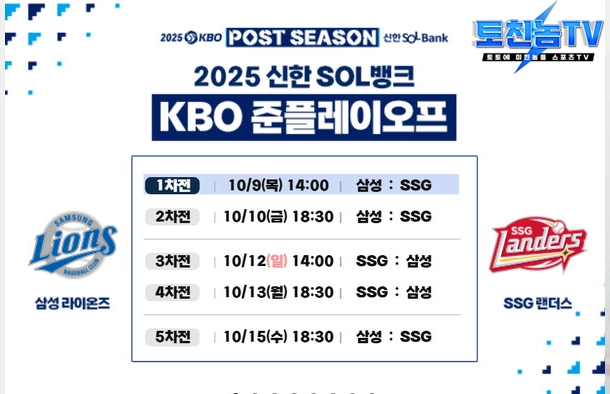 KBO 준플레이오프 1차전 스포츠 경기 리뷰 | 토친놈티비 무료 스포츠중계 & 분석