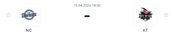 [대한민국 KBO] 2026년04월15일 NC 다이노스 vs kt wiz | 스포츠 분석 무료 중계 토친놈