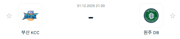 [대한민국 KBL] 12월31일 부산 KCC 이지스 vs 원주 DB 프로미 | 스포츠 분석 무료 중계 토친놈