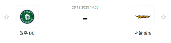 [대한민국 KBL] 12월28일 원주 DB 프로미 vs 서울 삼성 썬더스 | 스포츠 분석 무료 중계 토친놈
